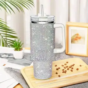 40 Oz Bling Tumbler With Handle Rhinestones Tumbler