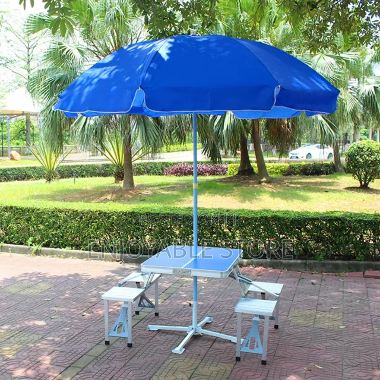 Picnic Foldable Table And Umbrella Set