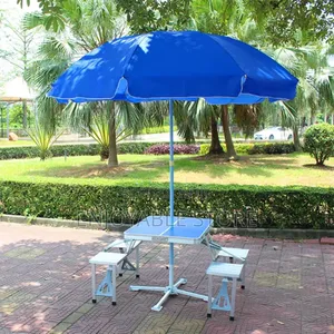 Picnic Foldable Table And Umbrella Set