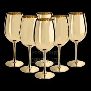 Wine Glasses ; Luminarc Set of 6 Juice Glasses -Gold