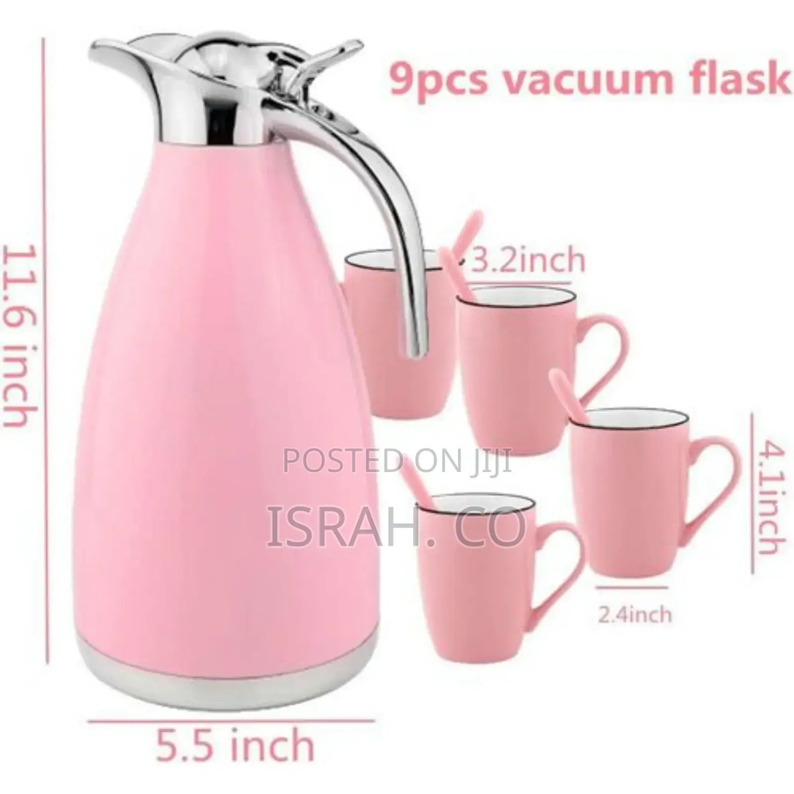 Vacuum Flask 12ozceramic Mug Set,9pcs Coloredstainless Steel