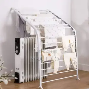 2 in 1,16 Rail Clothes Airer Clothes Drying Rack Wall Lean