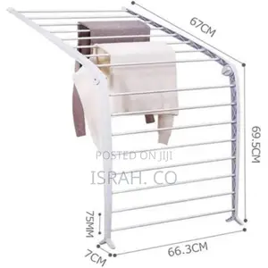 2 in 1,16 Rail Clothes Airer Clothes Drying Rack Wall Lean