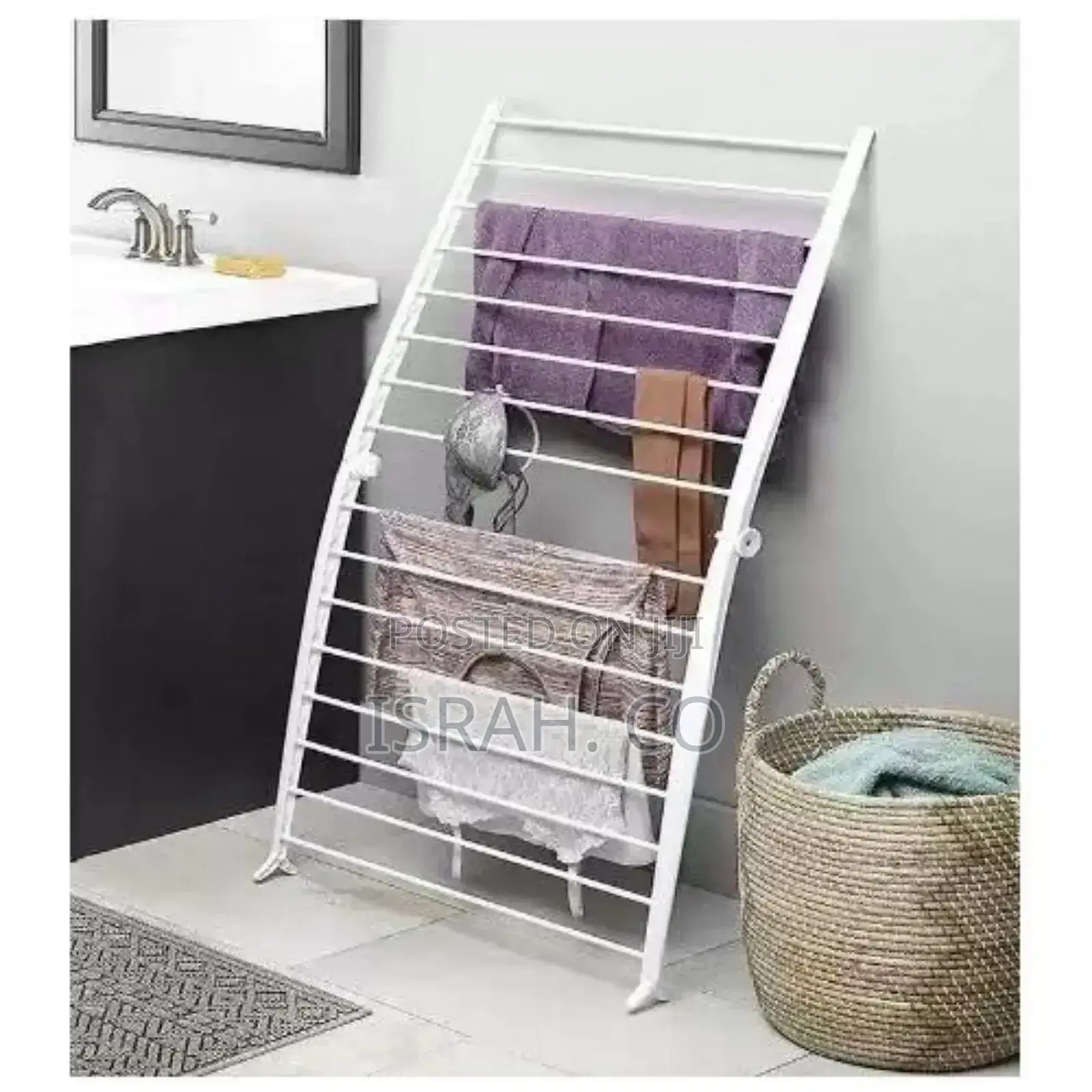 2 in 1,16 Rail Clothes Airer Clothes Drying Rack Wall Lean