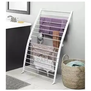 2 in 1,16 Rail Clothes Airer Clothes Drying Rack Wall Lean