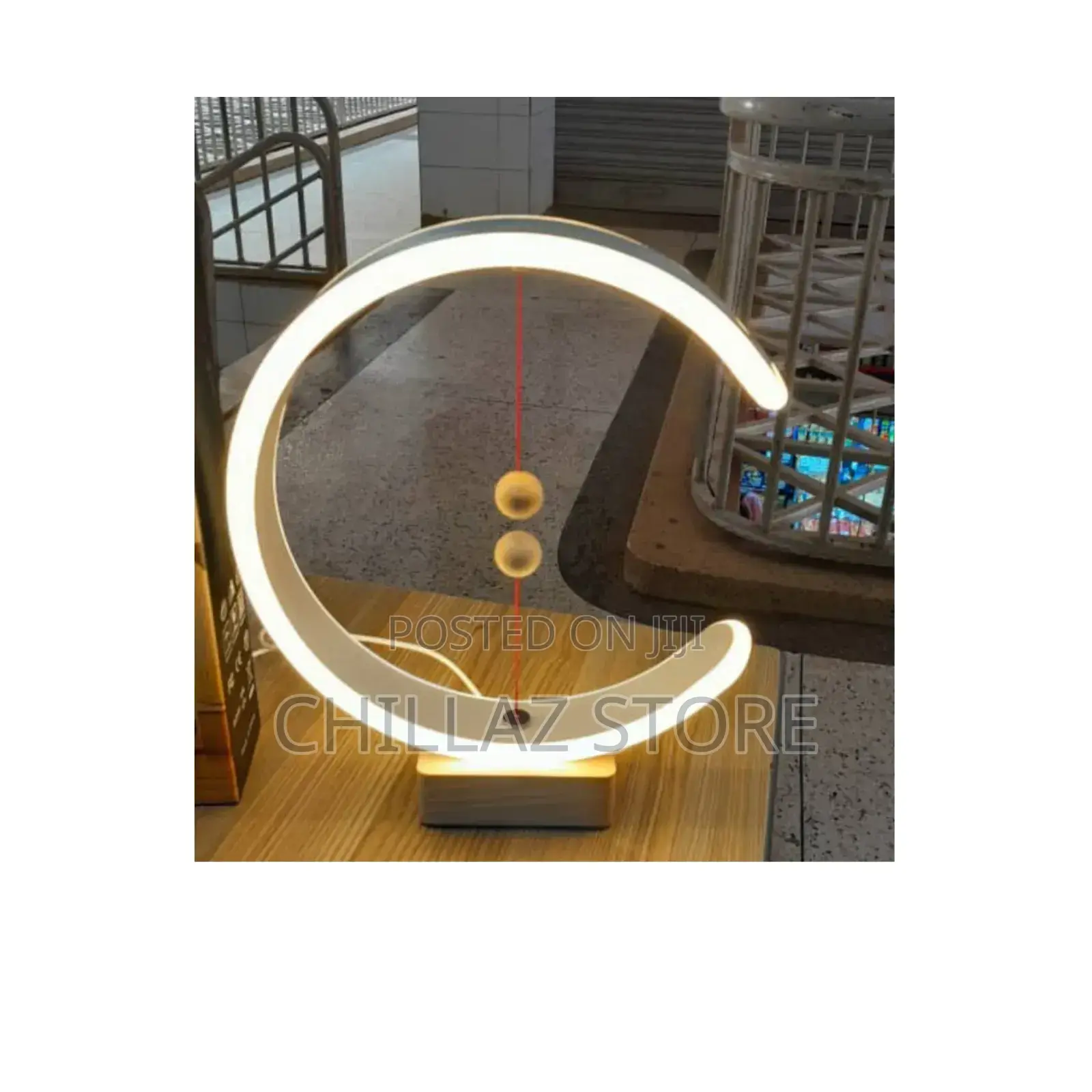 C- Shaped Modern Wooden Table Lamp.