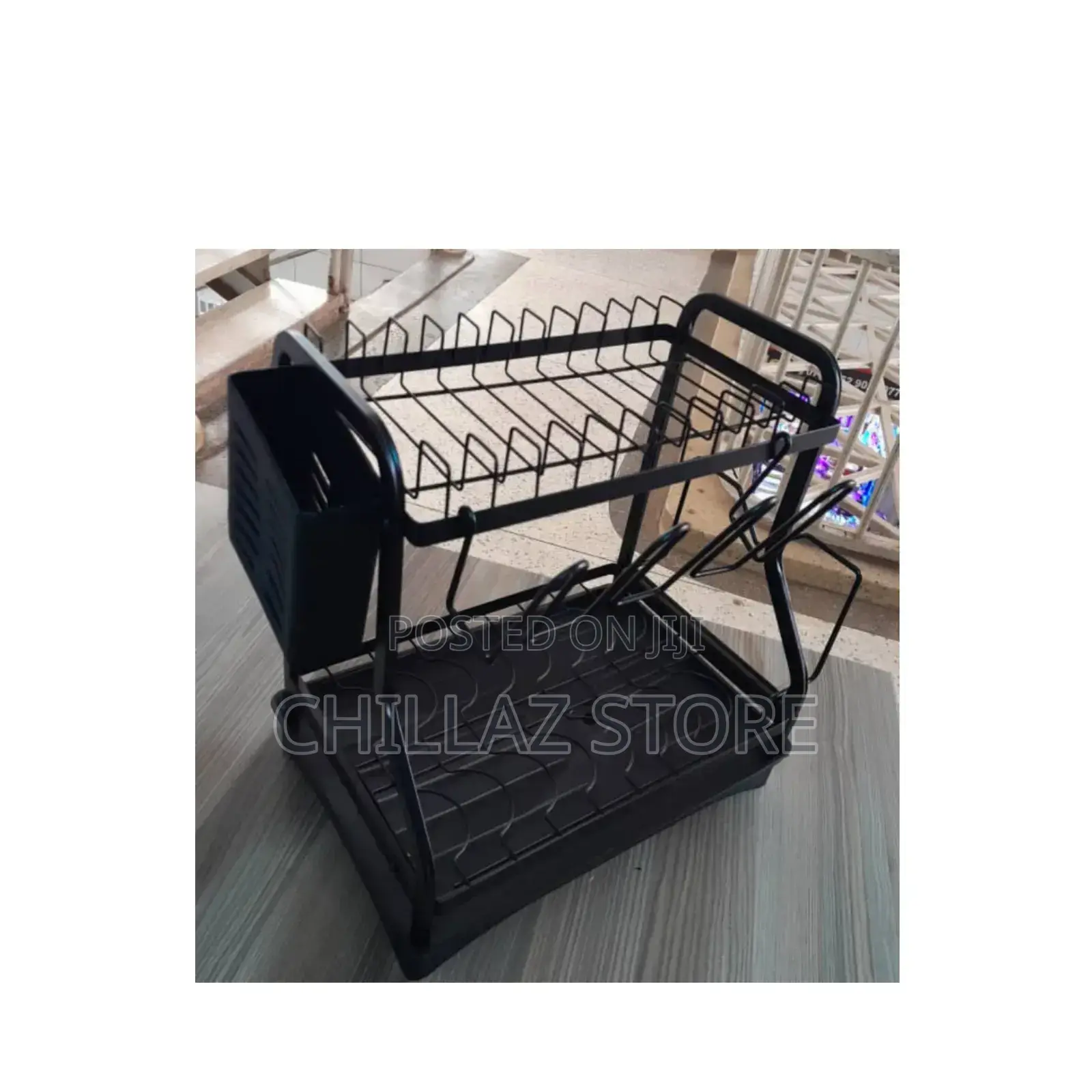 2 Layers Black Dish Drying Rack.