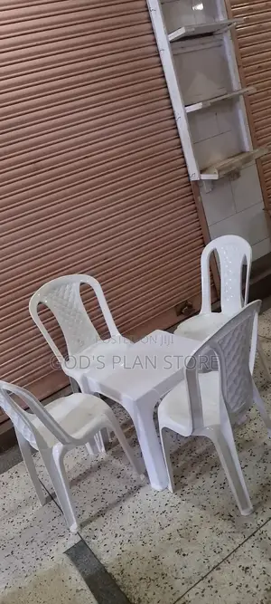 Plastic White Table and Chairs