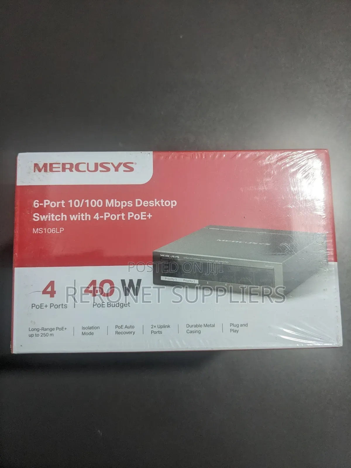 Mercursys 6port 10/100mbpd Poe Switch
