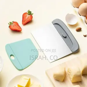2 Piece Stainless Plastic Flour Cutter Sausage Scraper Dough