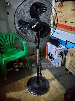 Saachi Stand Fan of Black Colour.