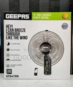 Geepas 16'' Wall Fan With Remote Control Gf9479n