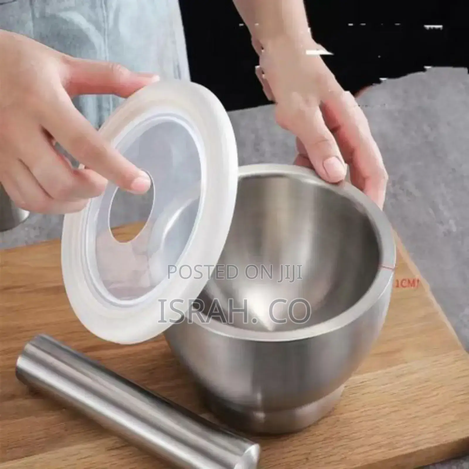 10cm Hamandista Brushed Stainless Steel Mortar and Pestle