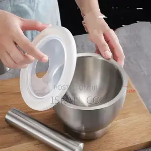 10cm Hamandista Brushed Stainless Steel Mortar and Pestle
