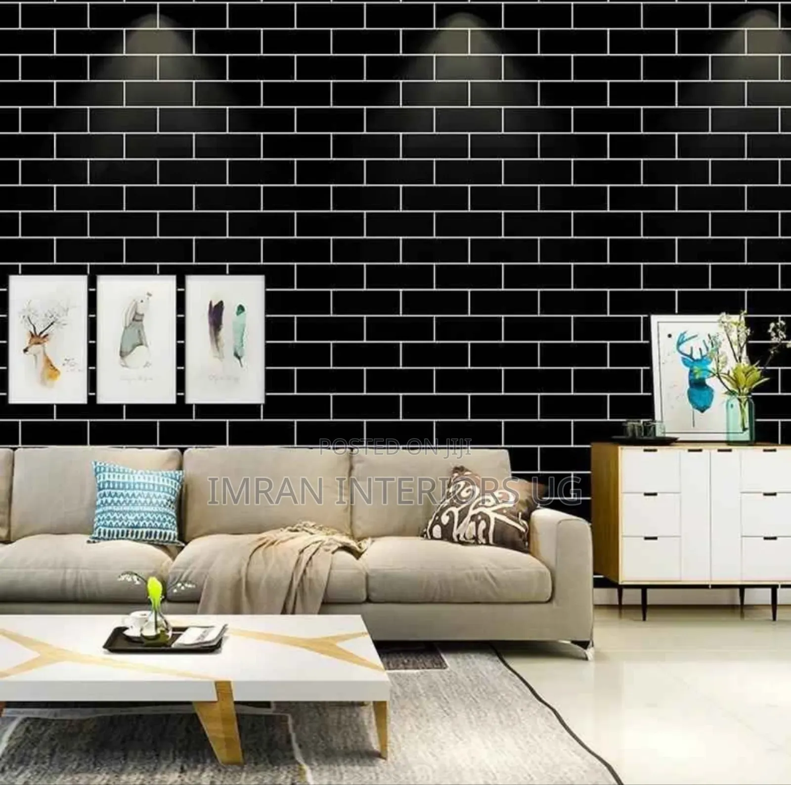 Black Brick Like Wallpapers Wall Stickers Per Square Meter.