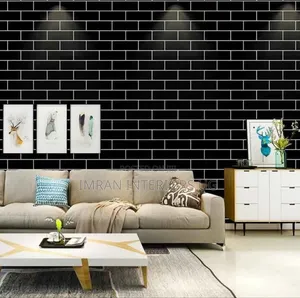 Black Brick Like Wallpapers Wall Stickers Per Square Meter.