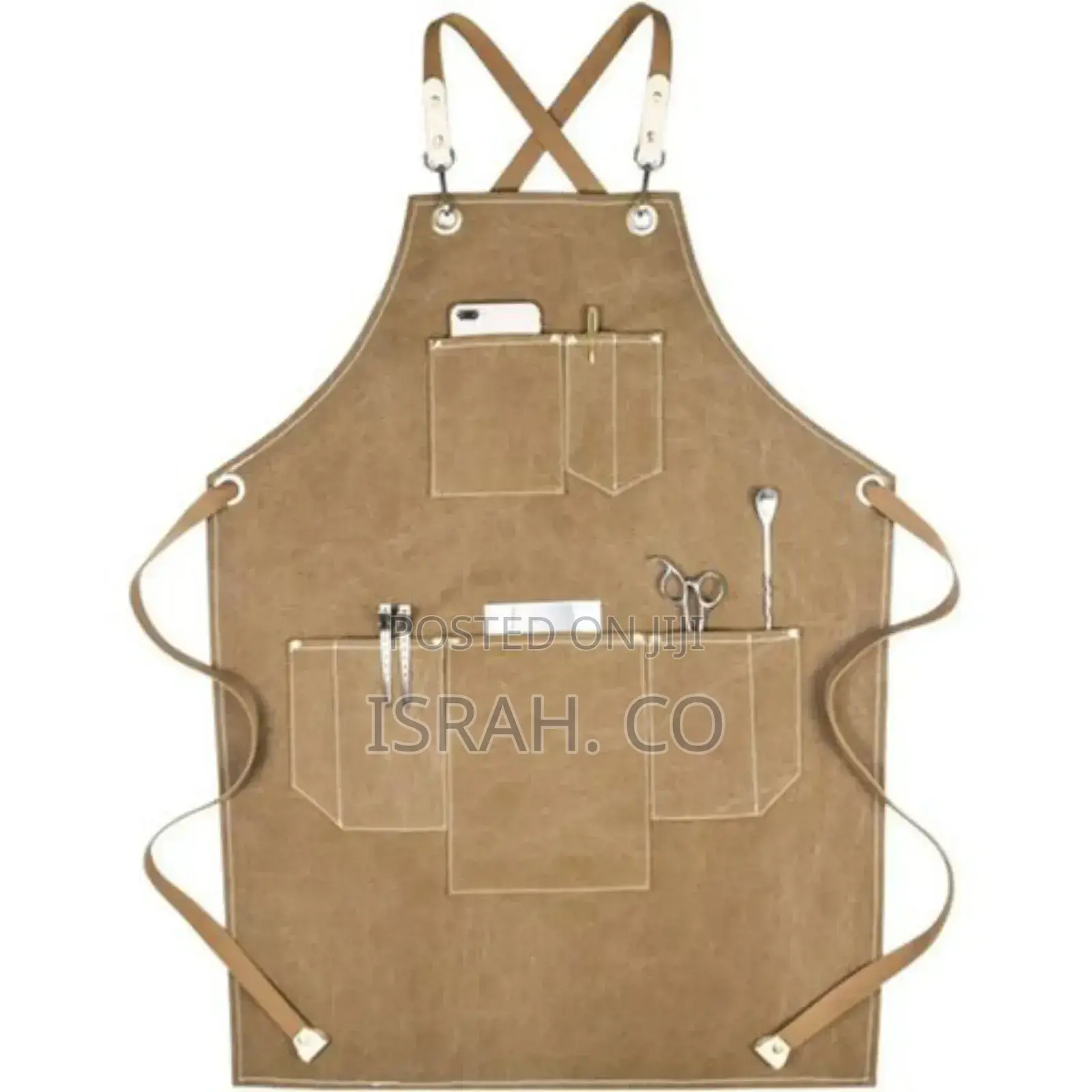 Chef Apron, Adjustable Cross Back Canvas Apron,