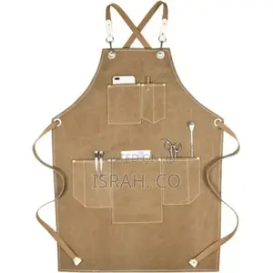 Chef Apron, Adjustable Cross Back Canvas Apron,