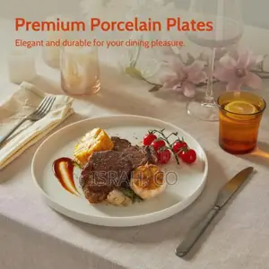 Flat Stackable Dinner Plates Set of 6,10 Inch Dish Set
