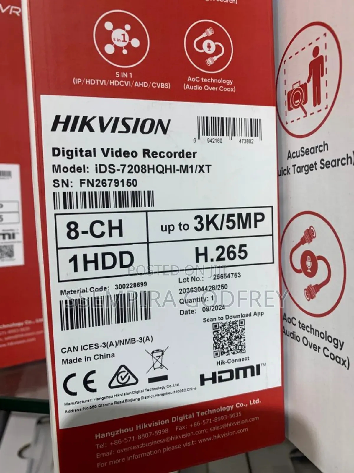 DVR 8 Channel Hik Vision