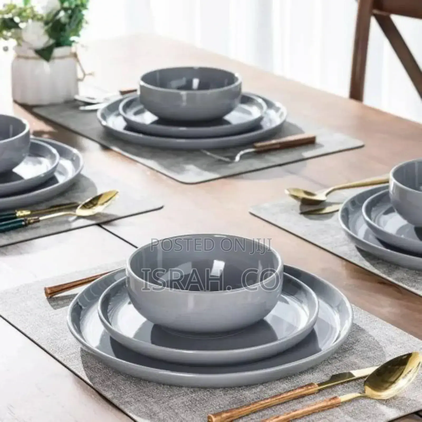 Dinnerware Sets for 6,18 Piece Stoneware Plates Andbowls Set