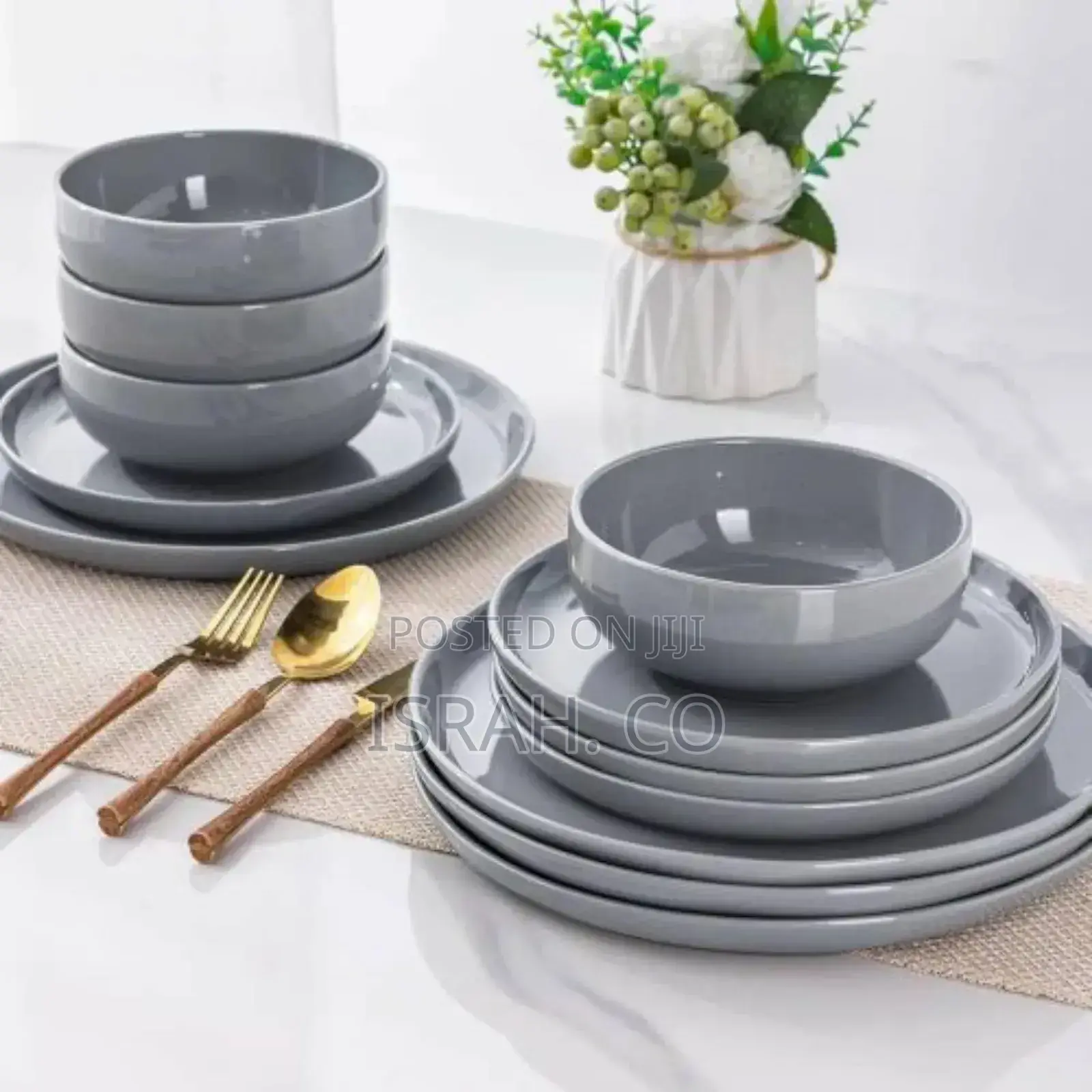 Dinnerware Sets for 6,18 Piece Stoneware Plates Andbowls Set