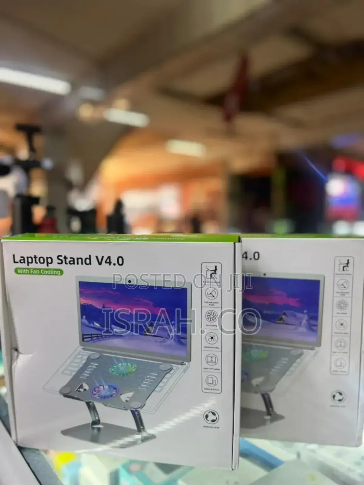 Desk Laptop Table Stand With Mouse Pad, Cooling Fan-