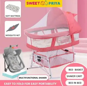 Bedside Crib for Baby, Adjustable Baby Bassinet With Wheels