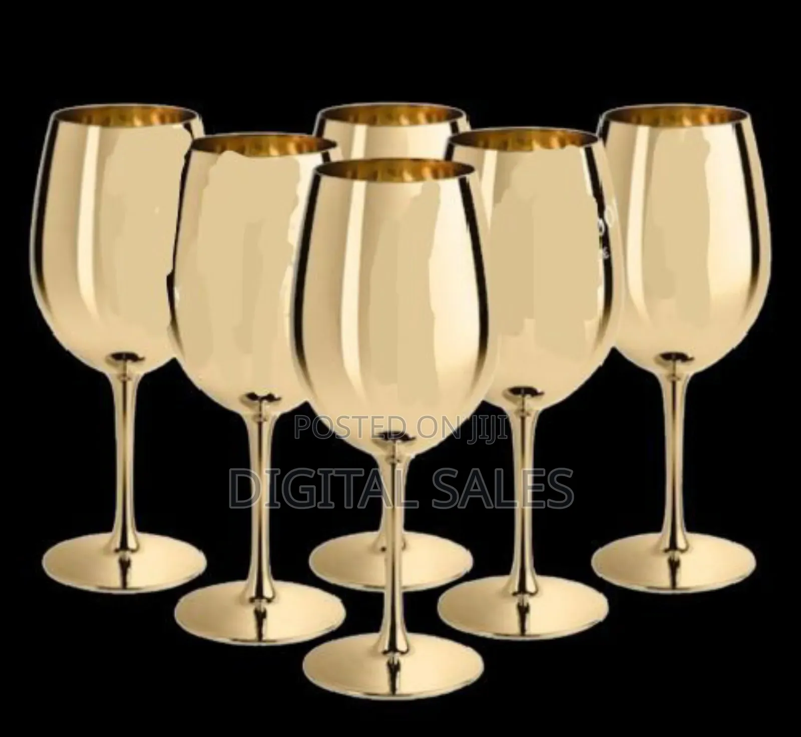 6pcs Champagne Stem Wine Glasses Decorative – Gold.