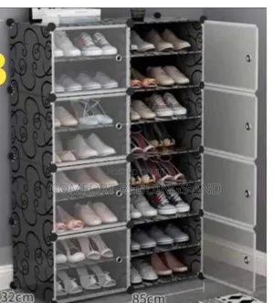 Two Column Plastic Shoe Rack 4 Layers