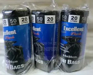 20 Litres Excellent Thick Black Trash Bag 50 Bags