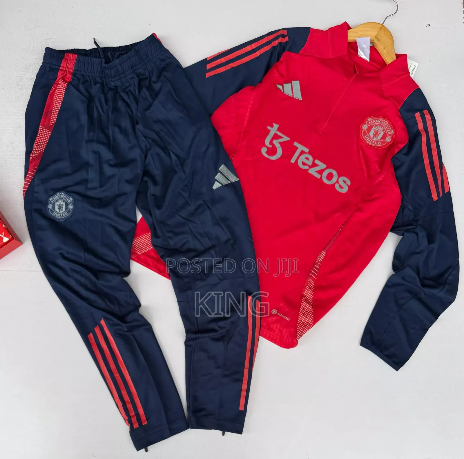 Manchester United Red and Navy Half-Zip Training Suit