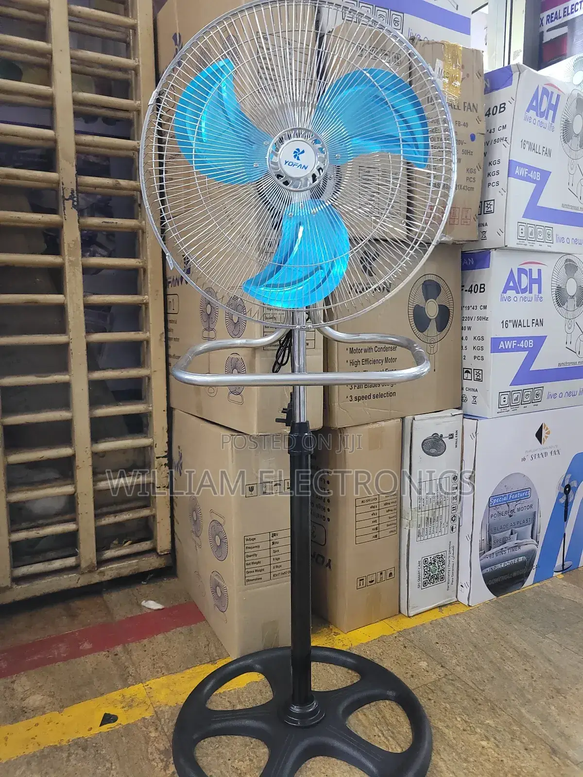 Yofan Standing Fan-Silver