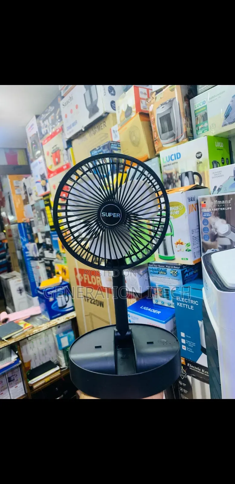 Rechargeable Table Fan -Black