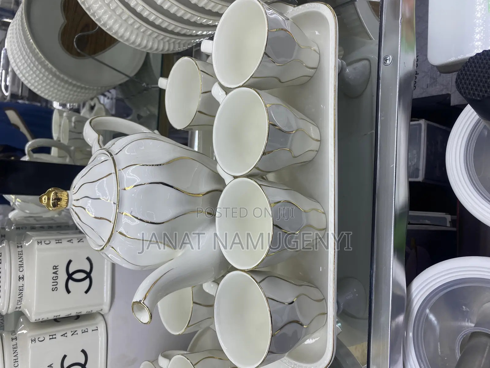 White Gold Coated Cups Set