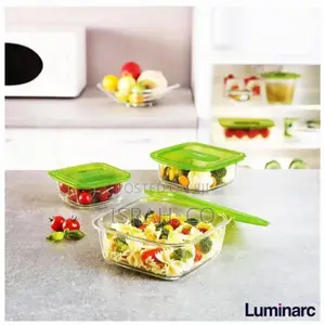 Luminarc Squre Glass Food Storage Containers With Lids,