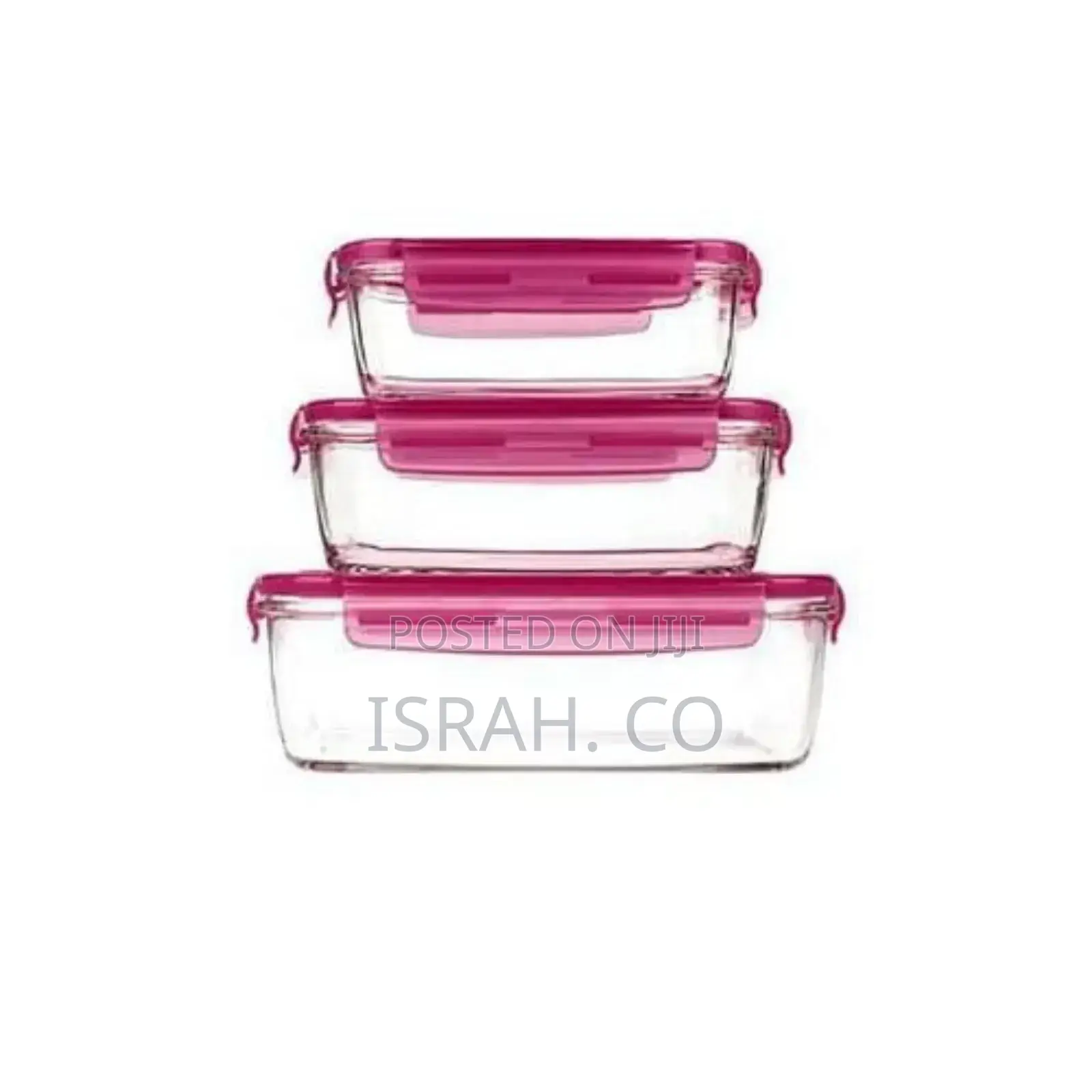 3pcs Set Microwave Safe, Storage Containers Pink