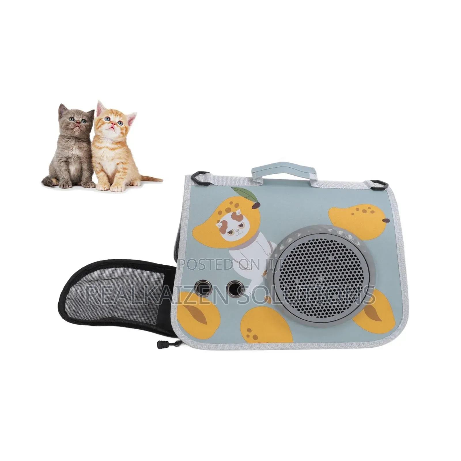 Breathable Pet Cat Carrier Bag With Ergonomic Handle + Strap