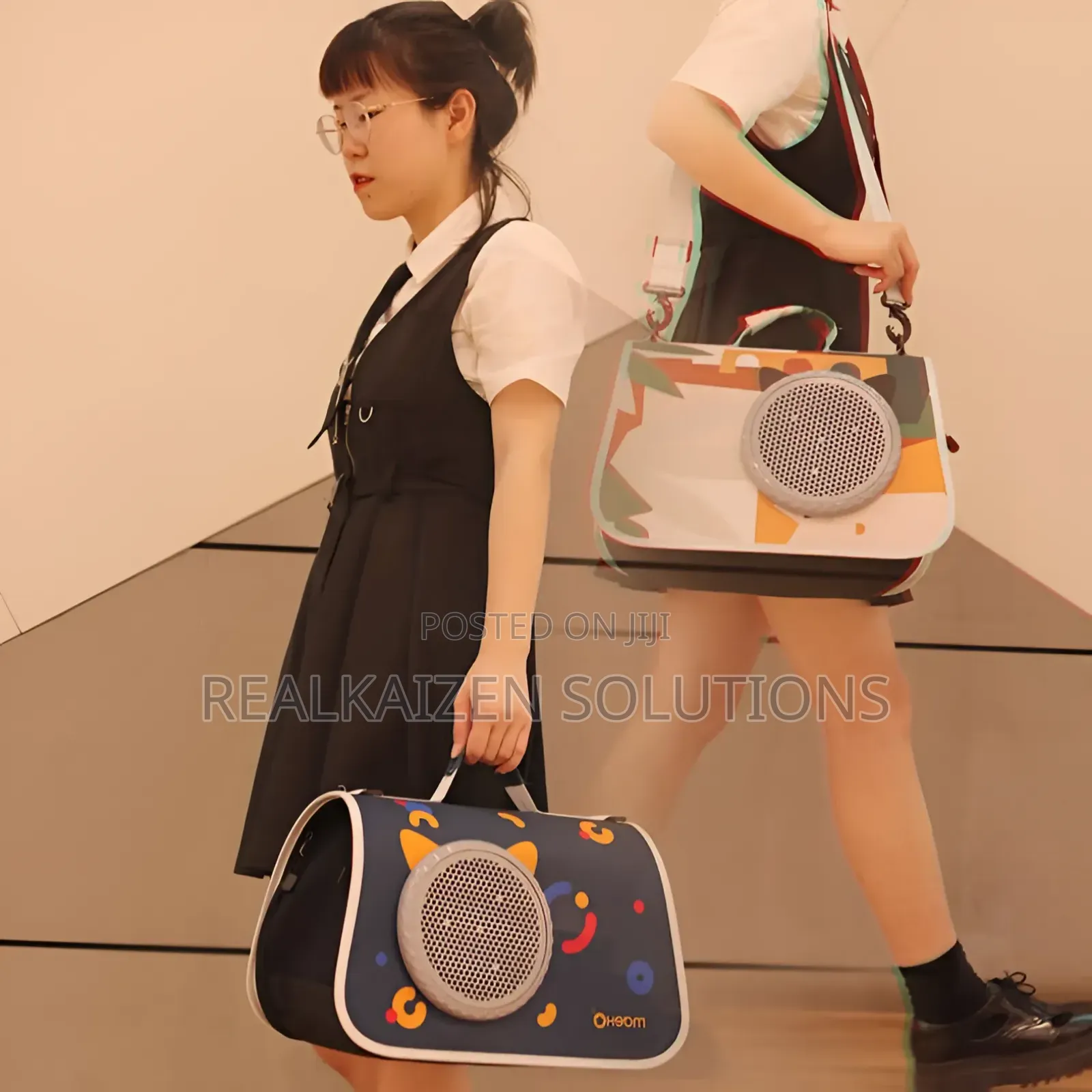 Breathable Pet Cat Carrier Bag With Ergonomic Handle + Strap