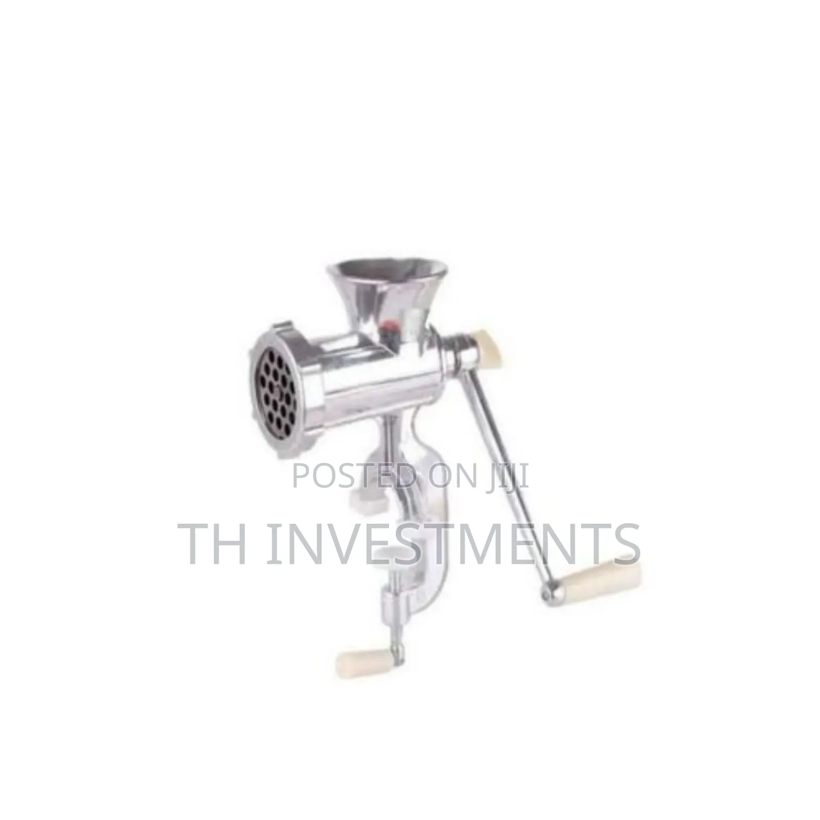 Hand Operated Meat Mincer Grinder - Silver 