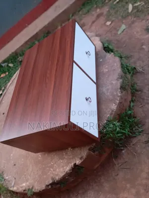 Brown and White Drawers Center Table