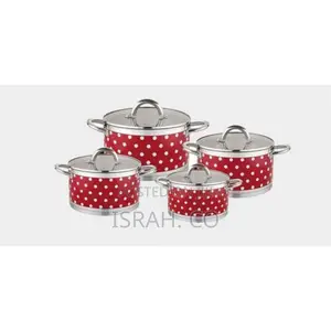 4 Piece of Induction Saucepan With Glass Lid and Handles