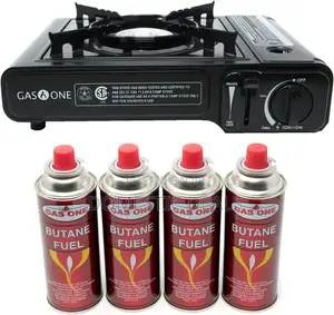 Single Gas Burner With 4 Butane Gas Bottles
