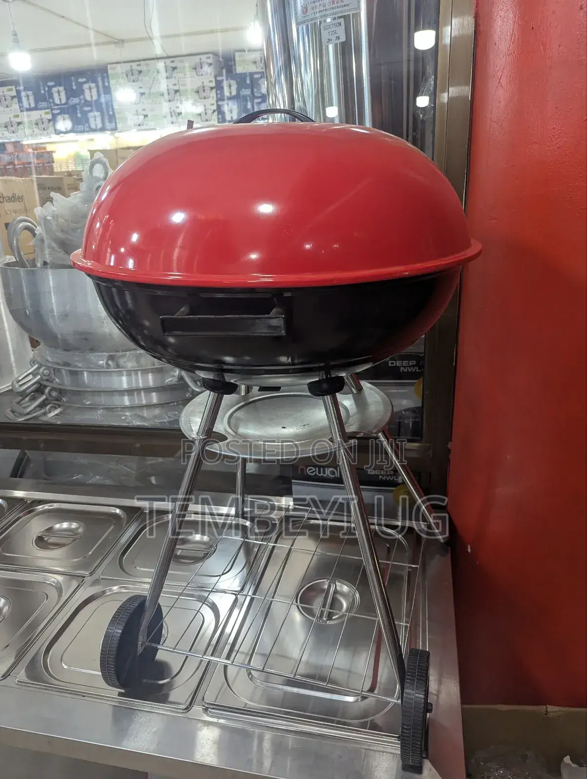 Portable Fire Pit, Kettle Trolley Barbecue Grill