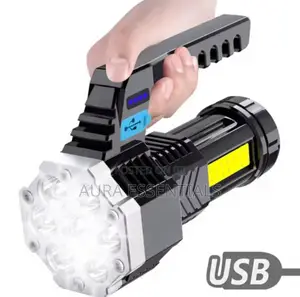 Usb Rechargeable Flashlight Cob Side Light Torch