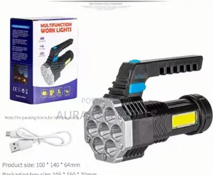 Usb Rechargeable Flashlight Cob Side Light Torch