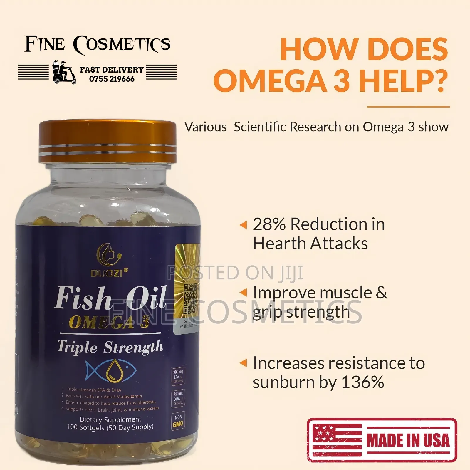 Fish Oil | Omega 3 Heart,Brain,Skin,Joints + Immune Support.