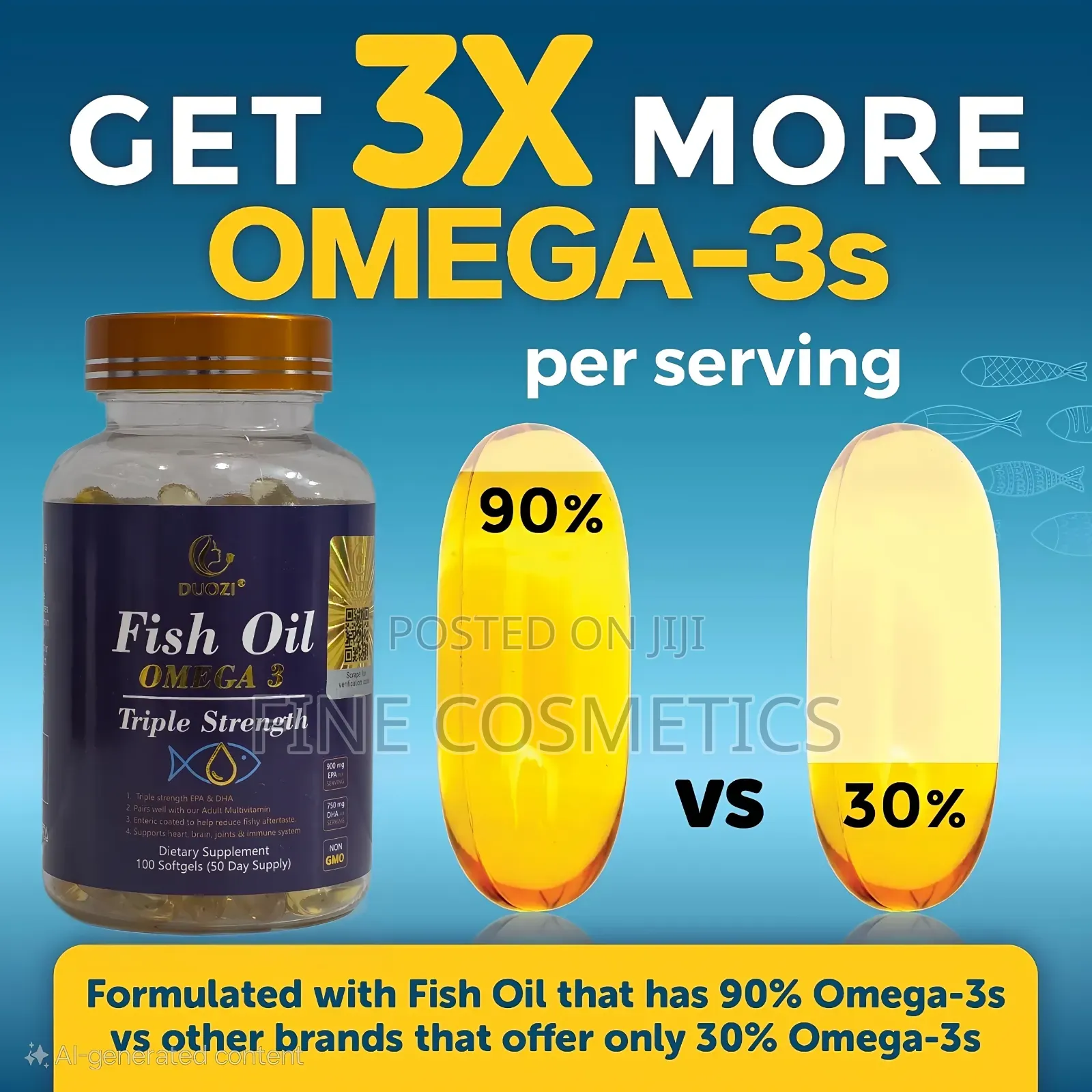Fish Oil | Omega 3 Heart,Brain,Skin,Joints + Immune Support.