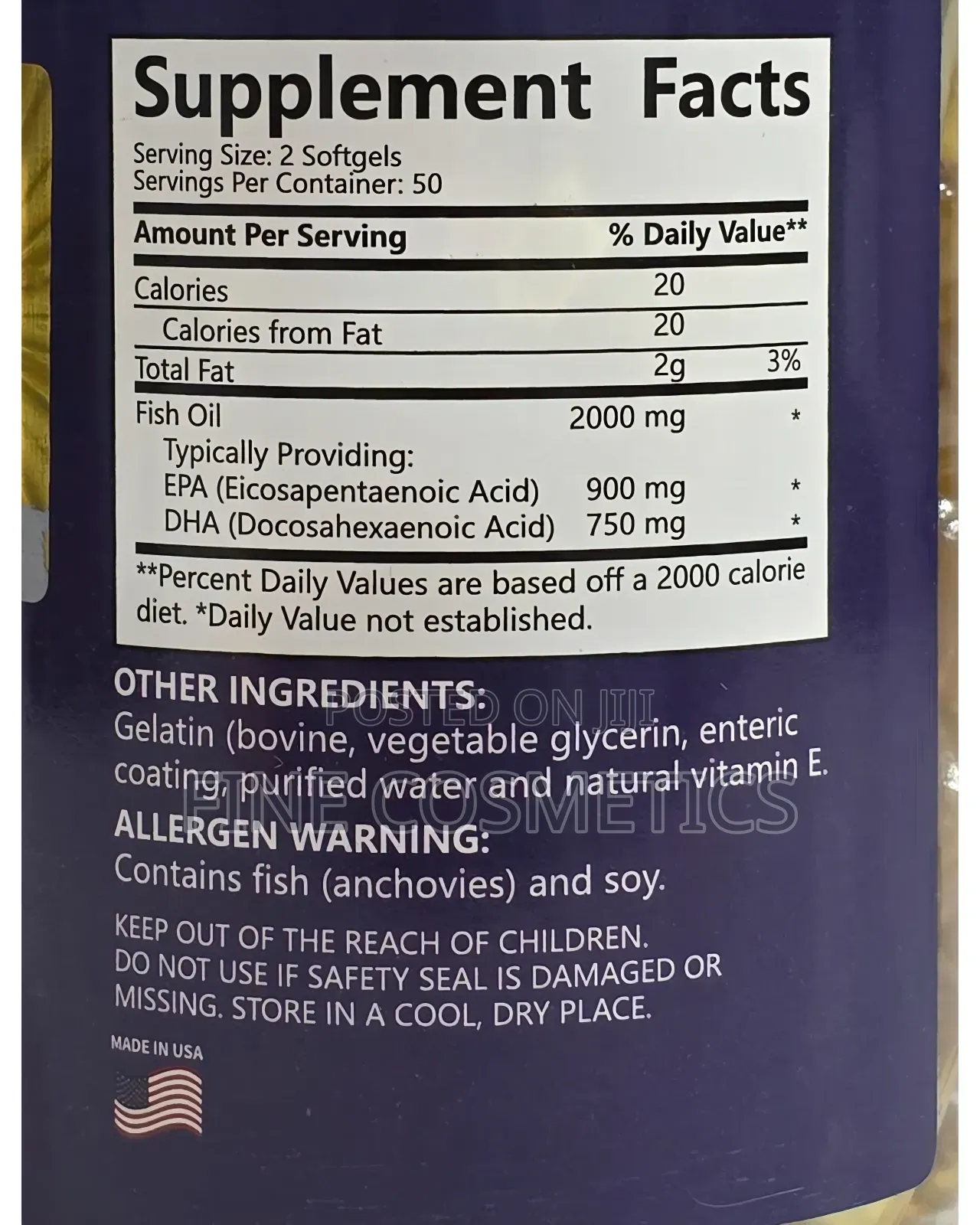 Fish Oil | Omega 3 Heart,Brain,Skin,Joints + Immune Support.