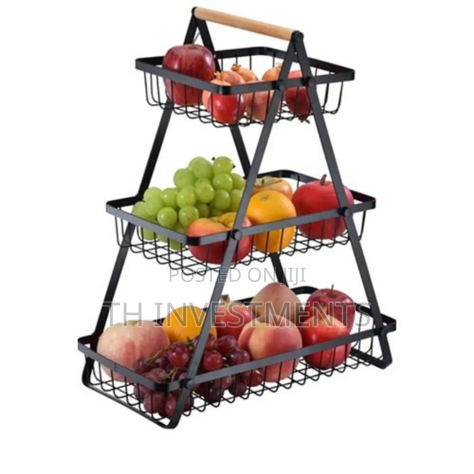 3-tier Countertop Metal Fruit Basket, Fruit Bowl
